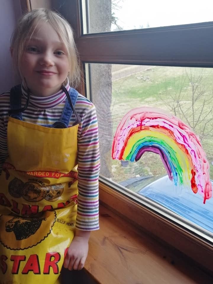 Tarradale pupil have been posting their own rainbow paintings on windows – a sign of hope for better things to come.