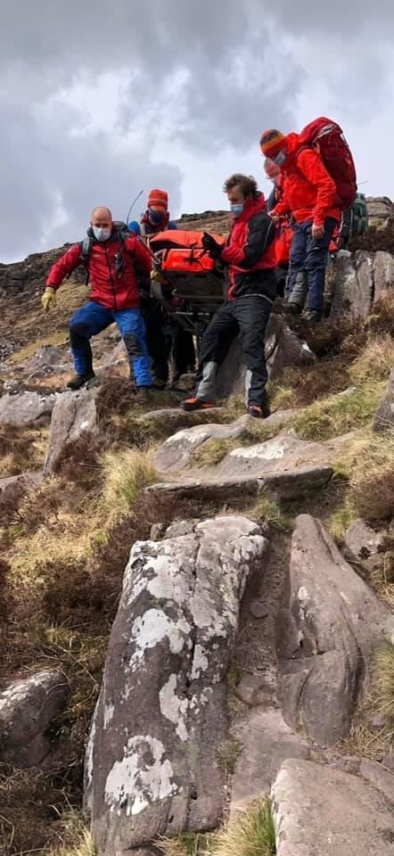 Dundonnell team volunteers responded to the call and got the casualty off the mountain. Picture: Dundonnell Mountain Rescue Team