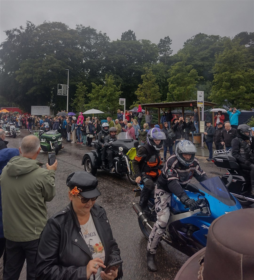 Harleys reign in the rain: thousands turned out in Aviemore to salute the riders