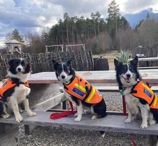 Rhona, Meg and Skye of Dundonnell Mountain Rescue Team. Picture courtesy of Dundonnell MRT.