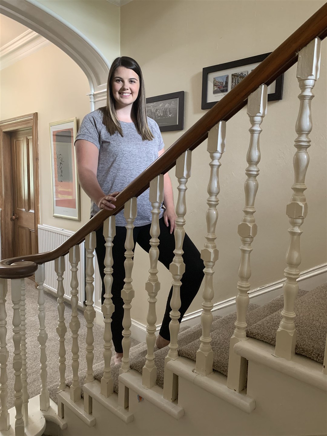 Catriona Macrae is climbing her stairs to raise money for Mikeysline.