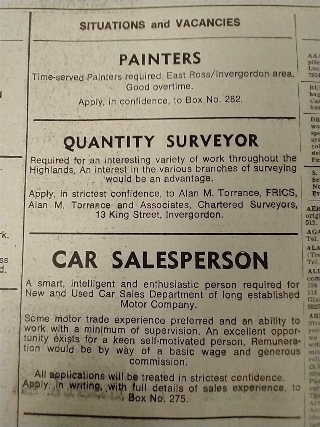 Situations vacant back in 1984.