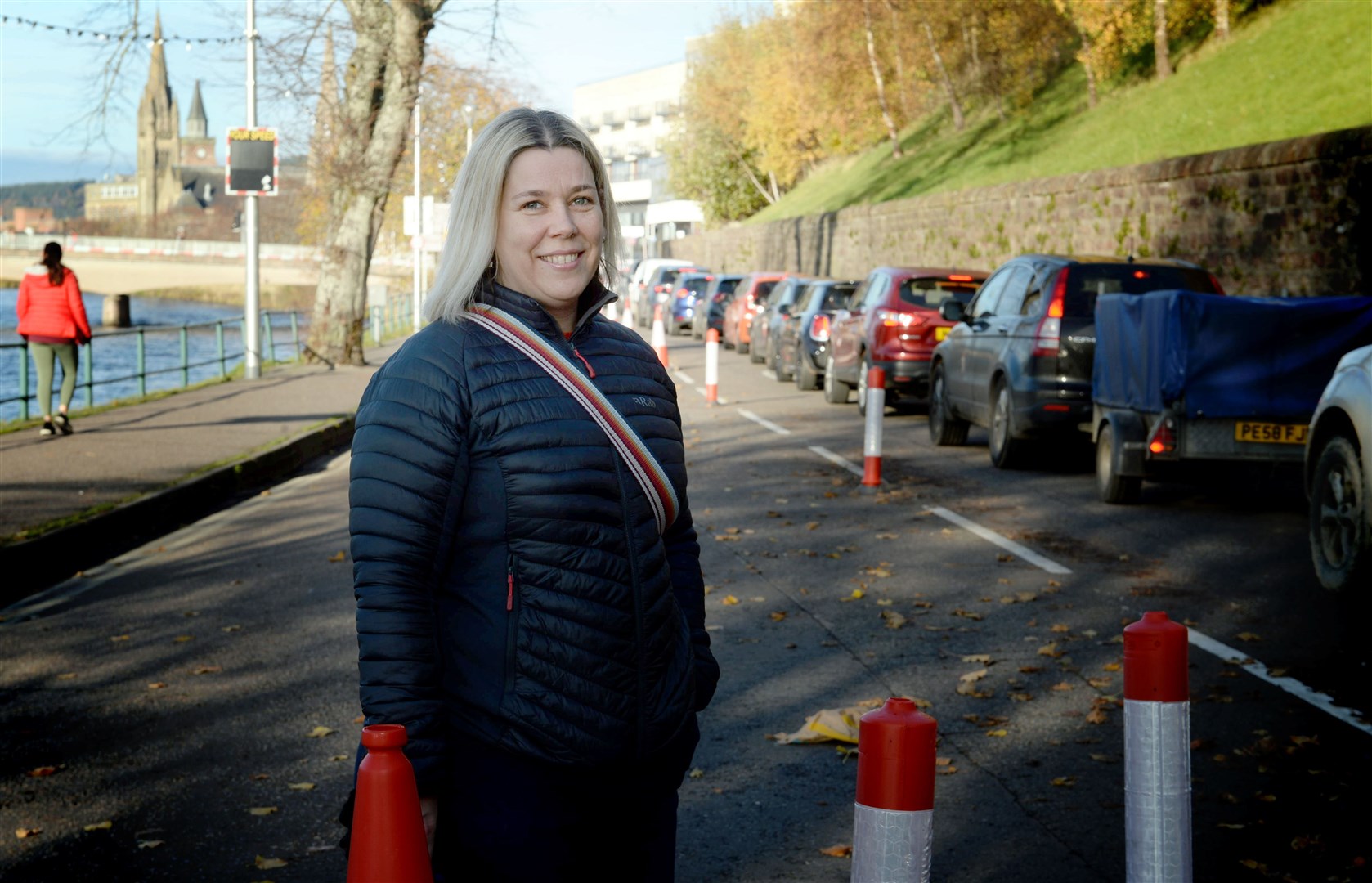 Victoria MacFarlane is encouraging others to write to the council to complain about the Spaces for People roadworks..Victoria MacFarlane on Castle Rd, Inverness..Picture: James Mackenzie..