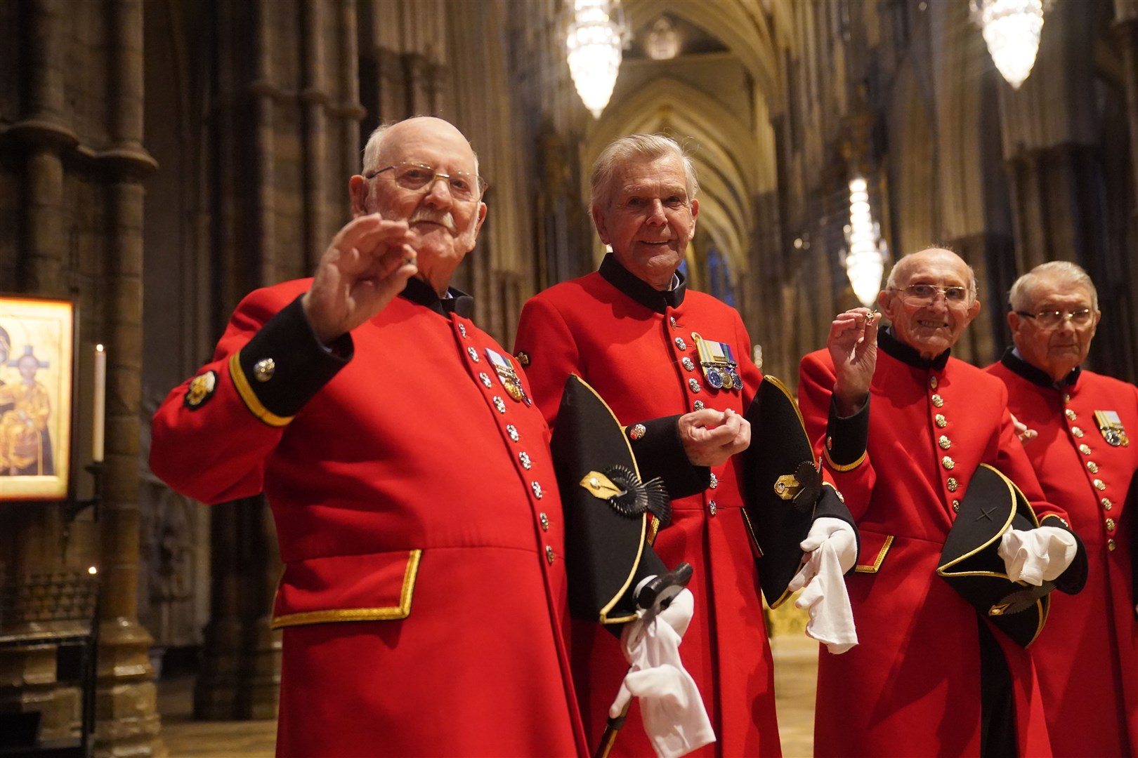 The Chelsea Pensioners who are Korean War veterans also met the President at Westminster Abbey earlier in the week (Victoria Jones/PA)