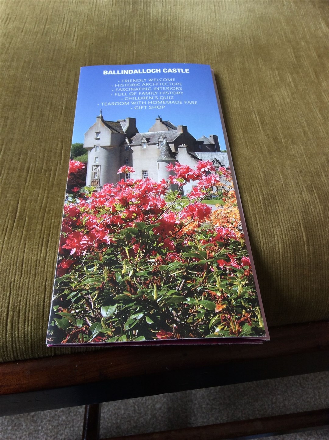 A brochure picked up on the visit to the castle.
