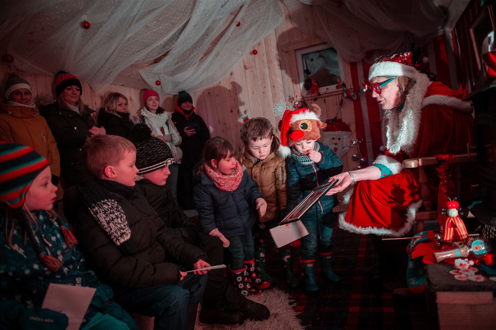 Children were taken on an interactive tour where they could write letters and meet Mrs Claus