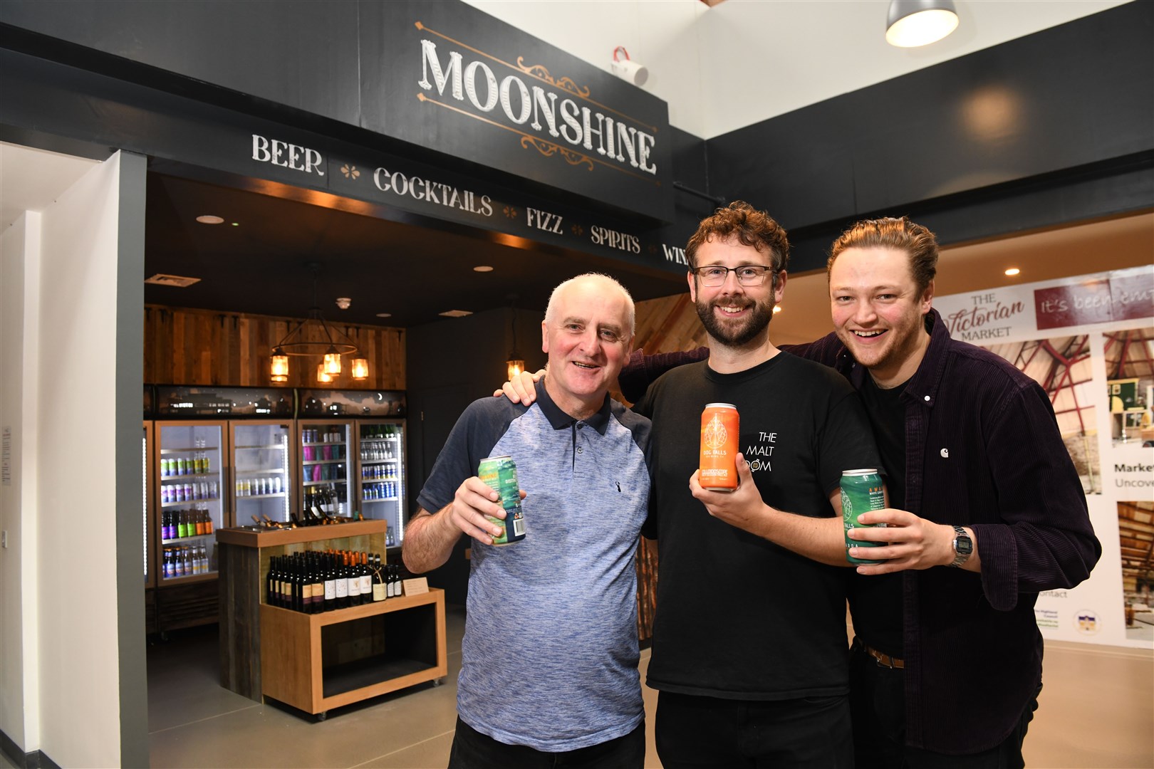Harvey Wilson, Shop Manager, Matt Macpherson, Owner and John Donaldson, Owner, Moonshine. Picture: James Mackenzie.