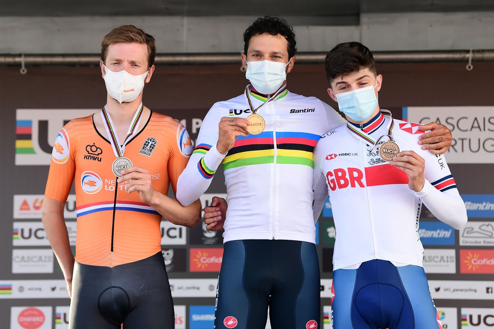 Stijn Oersma, Fabio Anobile and Fin Graham. Picture: British Cycling