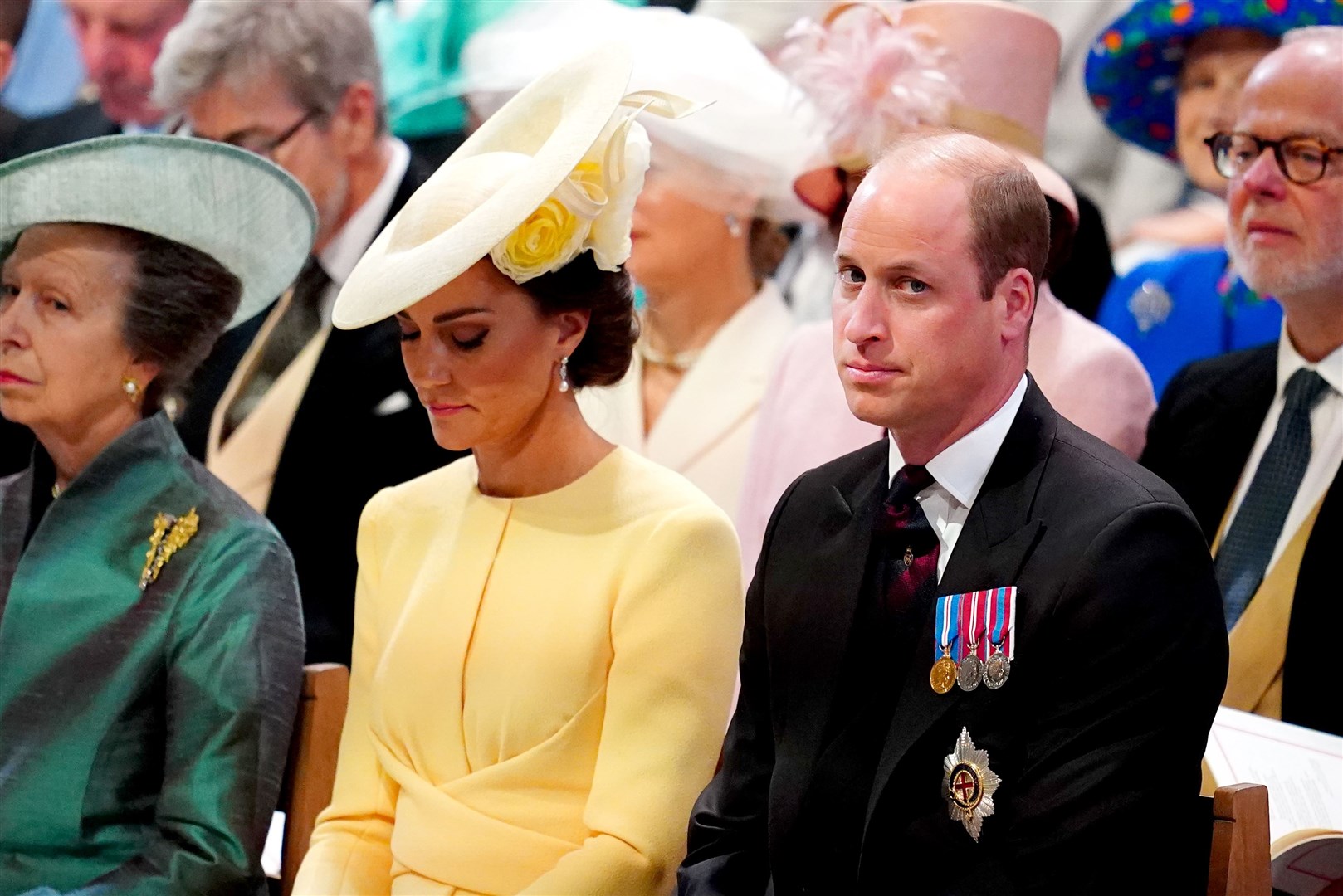 The Duke of Cambridge was seated apart from his brother Harry (Victoria Jones/PA)