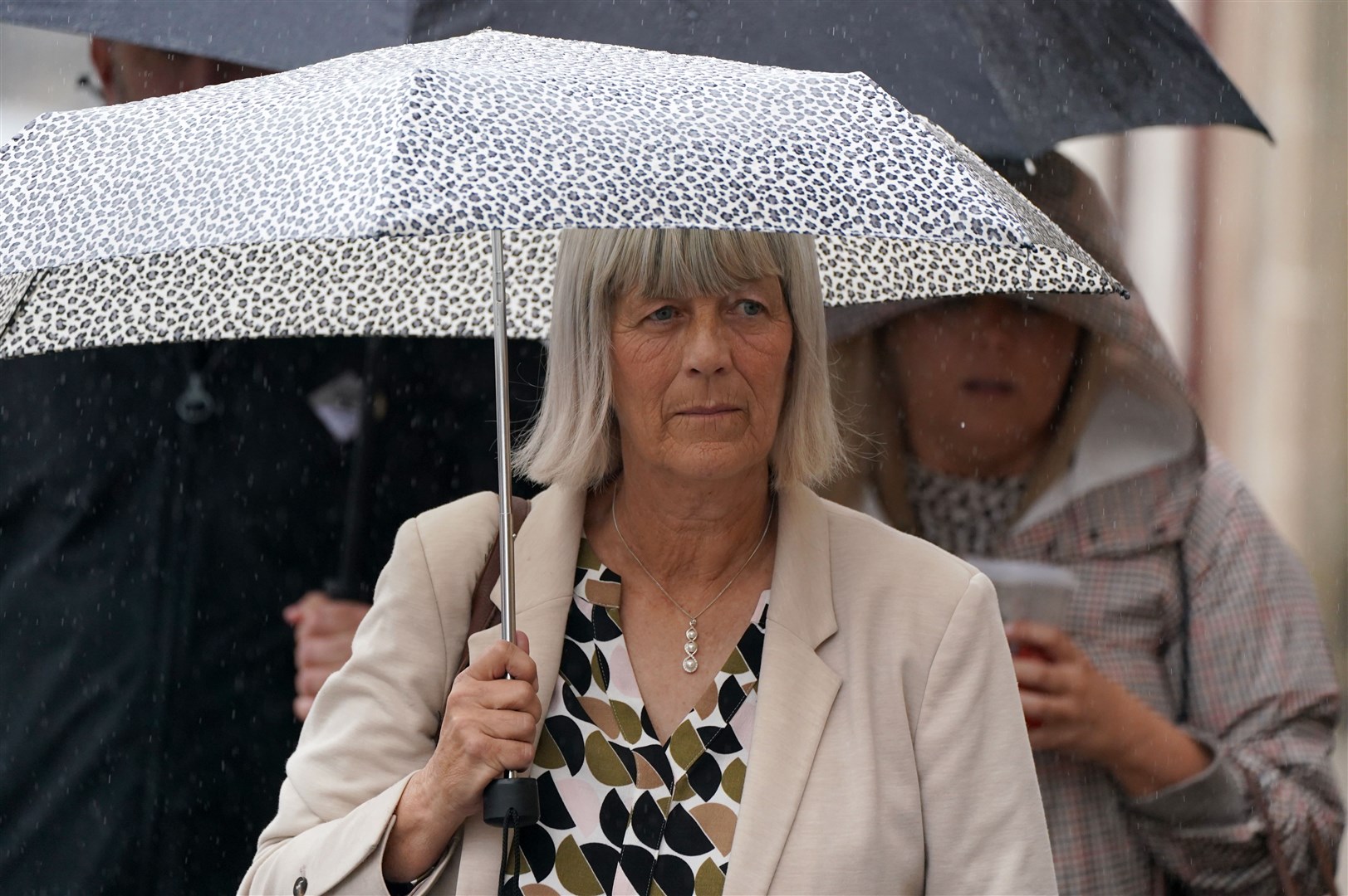 Jane Midgley, mother of victim Simon Midgley arriving at Paisley Sheriff Court for the fatal accident inquiry into the Cameron House Hotel fire (Andrew Milligan/PA)