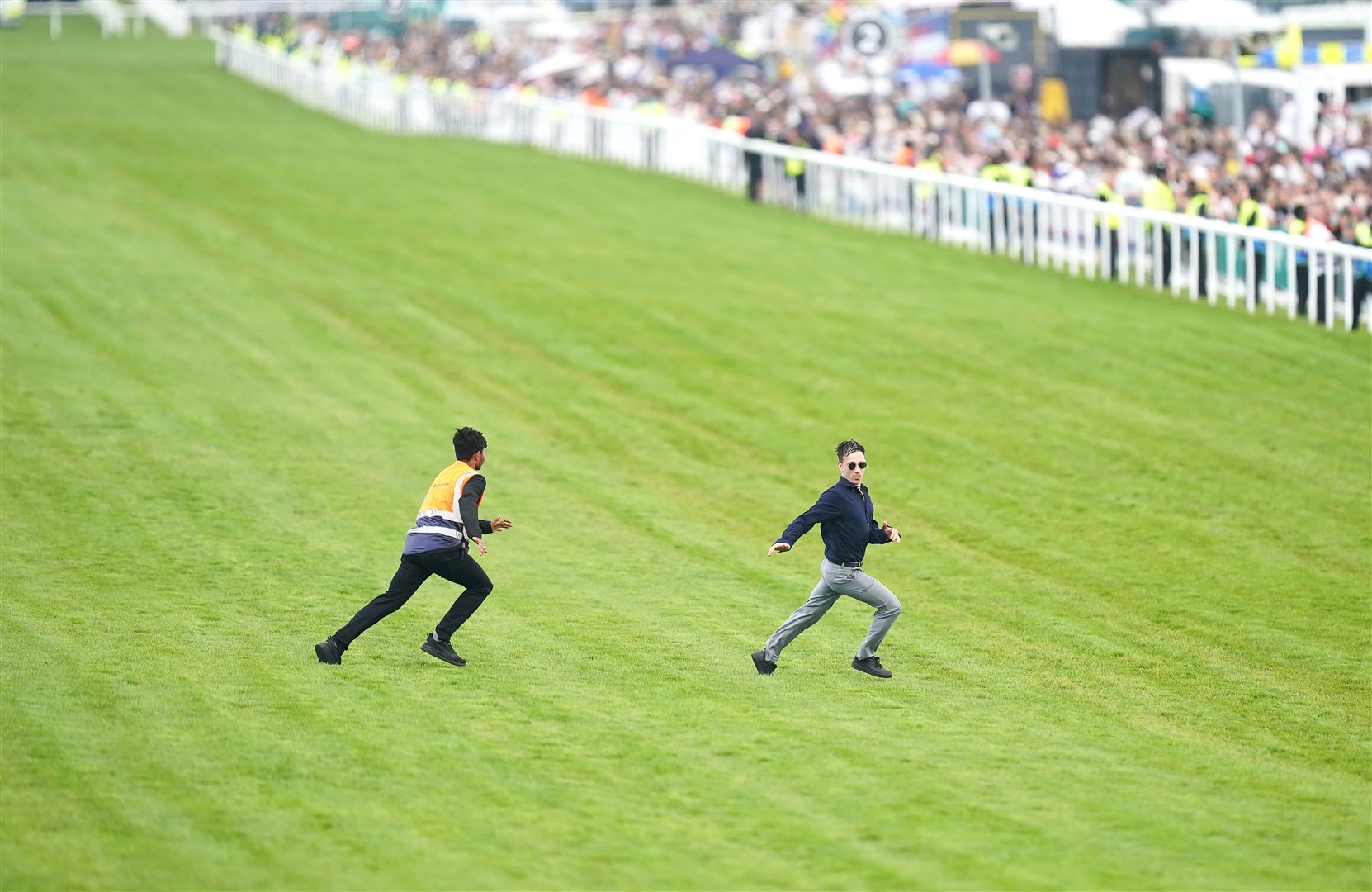 The incident happened as the Epsom Derby started (Mike Egerton/PA)
