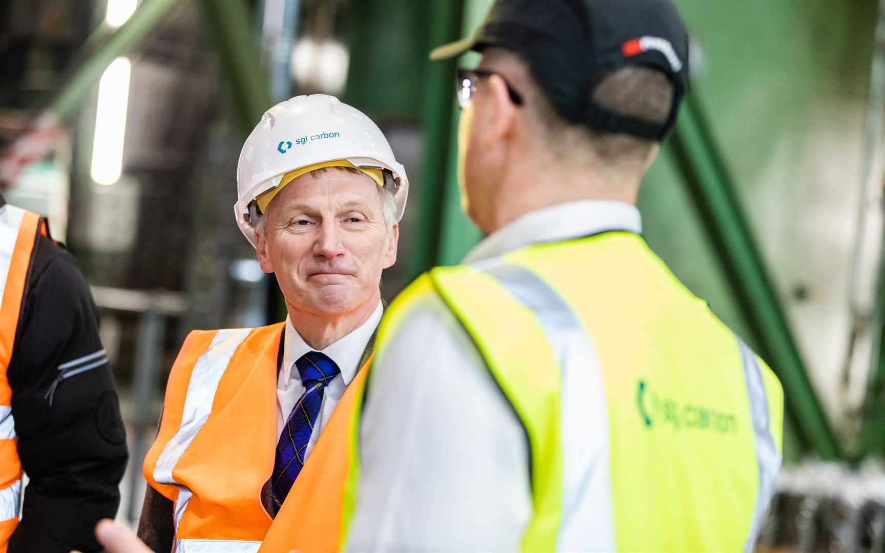 Business minister Ivan McKee visits the SGL site in Muir of Ord.