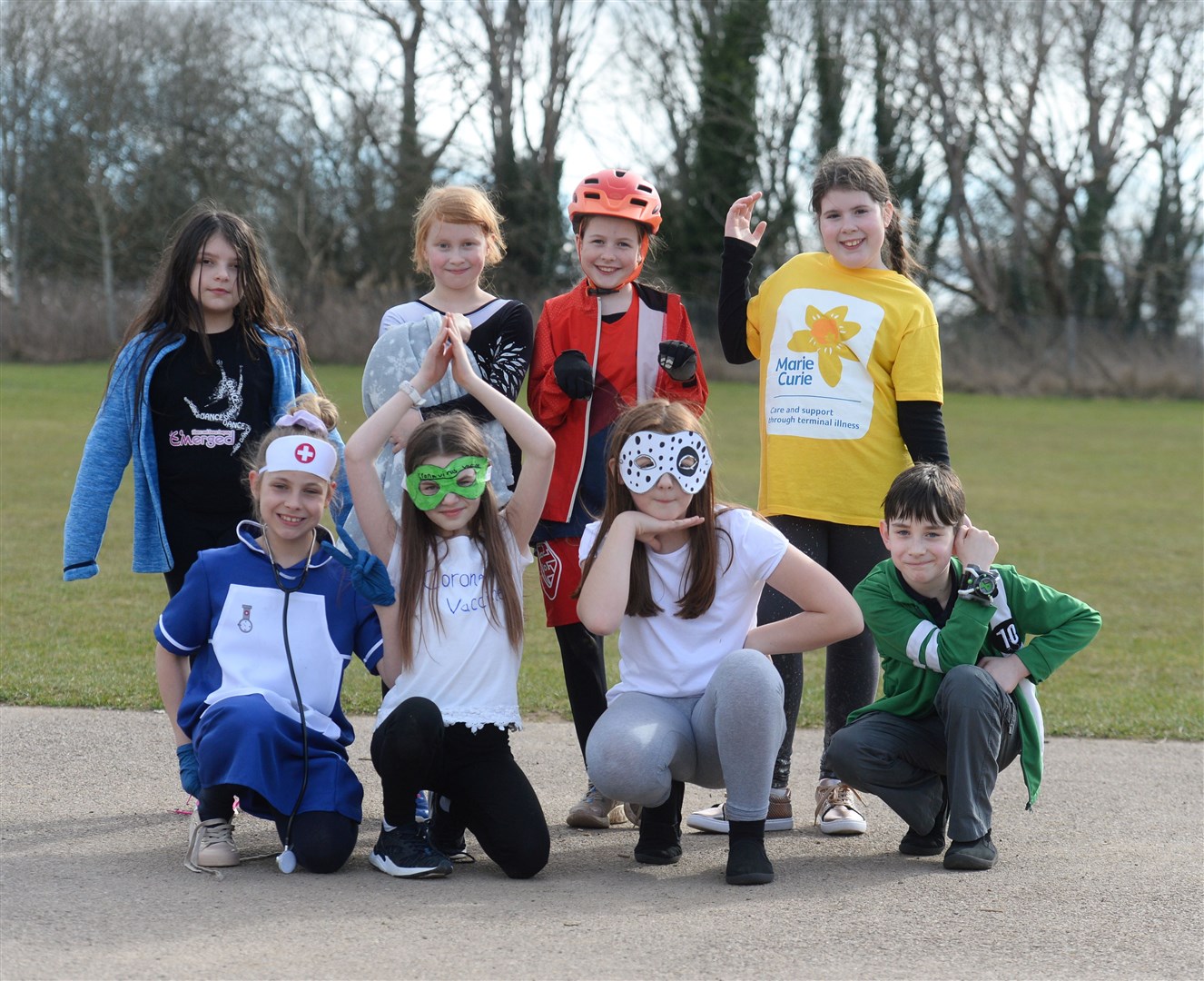 Super Heroes was this year's theme for pupils at Dingwall Primary on Red Nose Day..Class P5/6 in character..Picture: Gary Anthony..