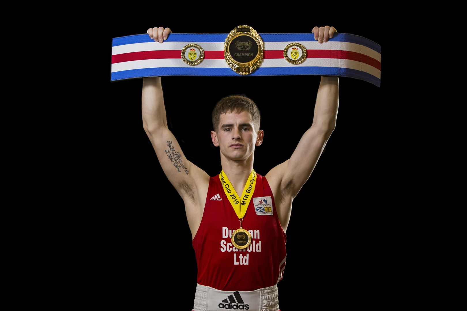 John Duncan took the Lonsdale belt and a gold medal from the Lonsdale Box Cup. Picture: David Rothnie