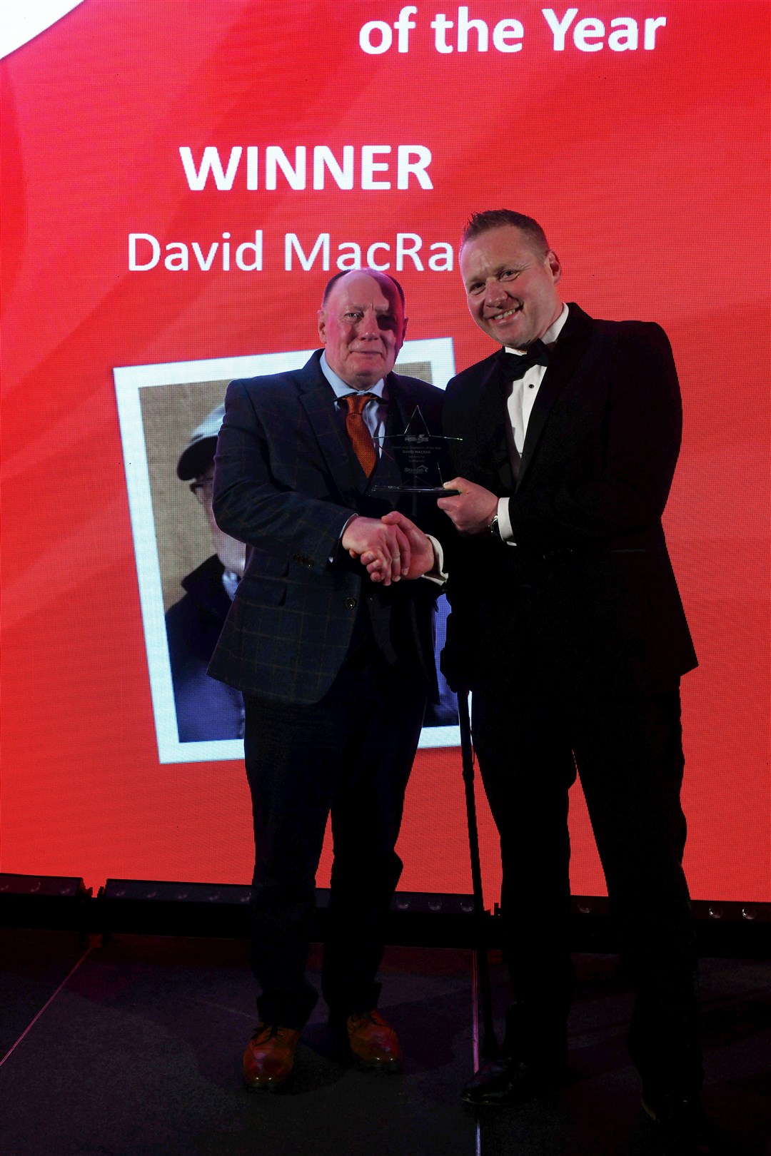 David Macrae won the Community Champion Award sponsored by Springfield. Picture: James Mackenzie.