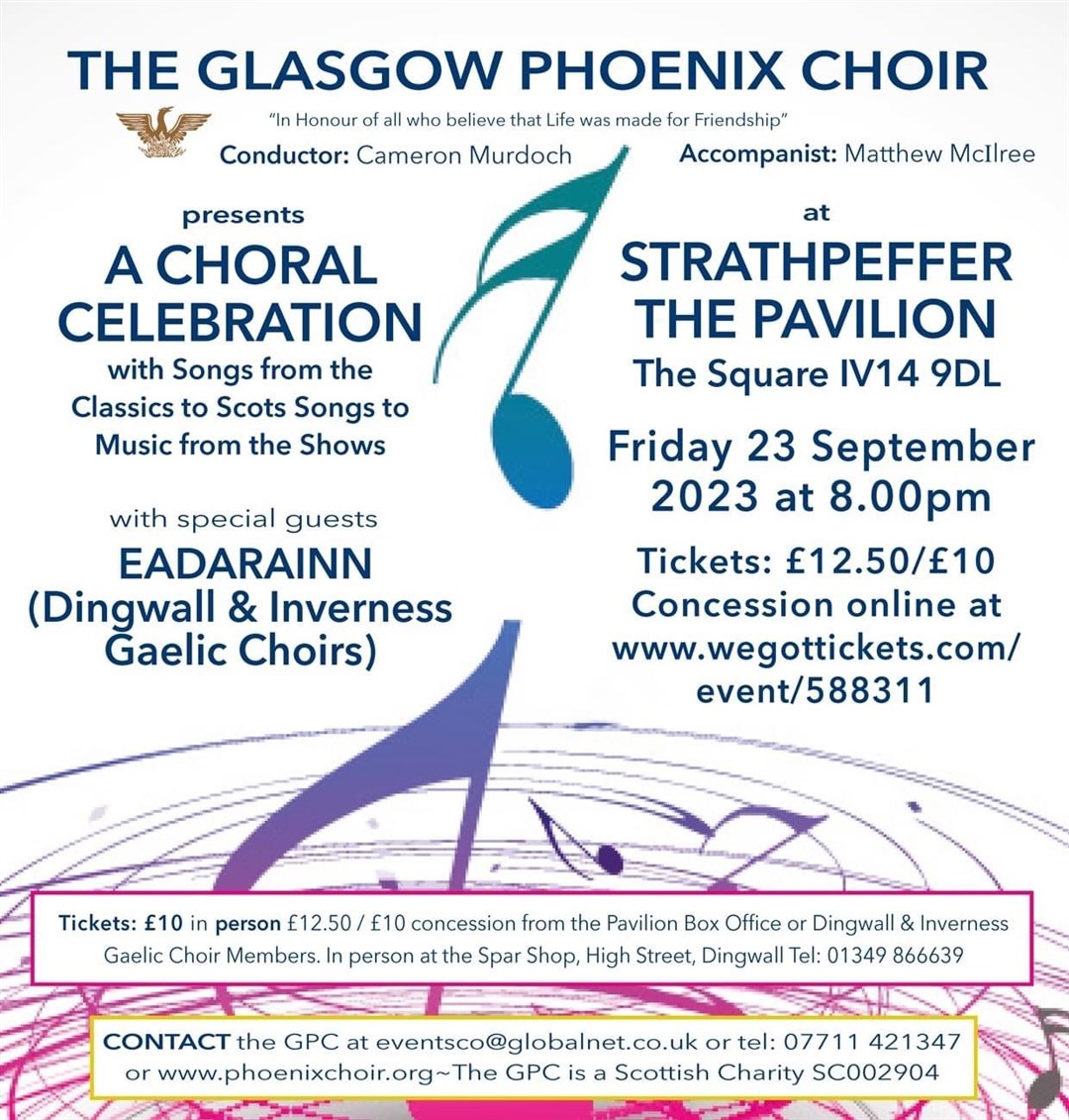 The Glasgow Phoenix Choir perform at The Strathpeffer Pavillion