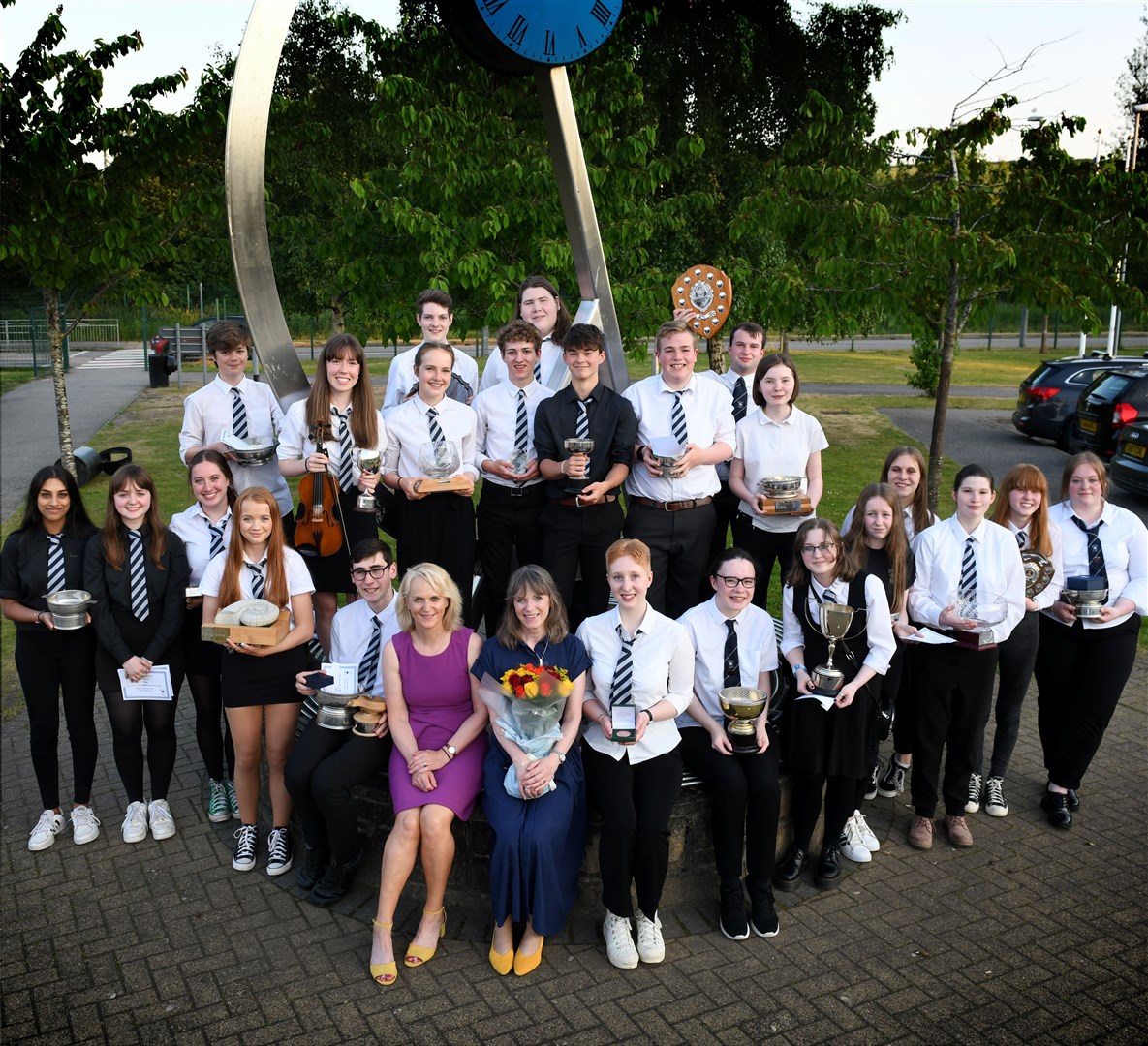 Some of Dingwall Academy's award winners. Picture: James Mackenzie.