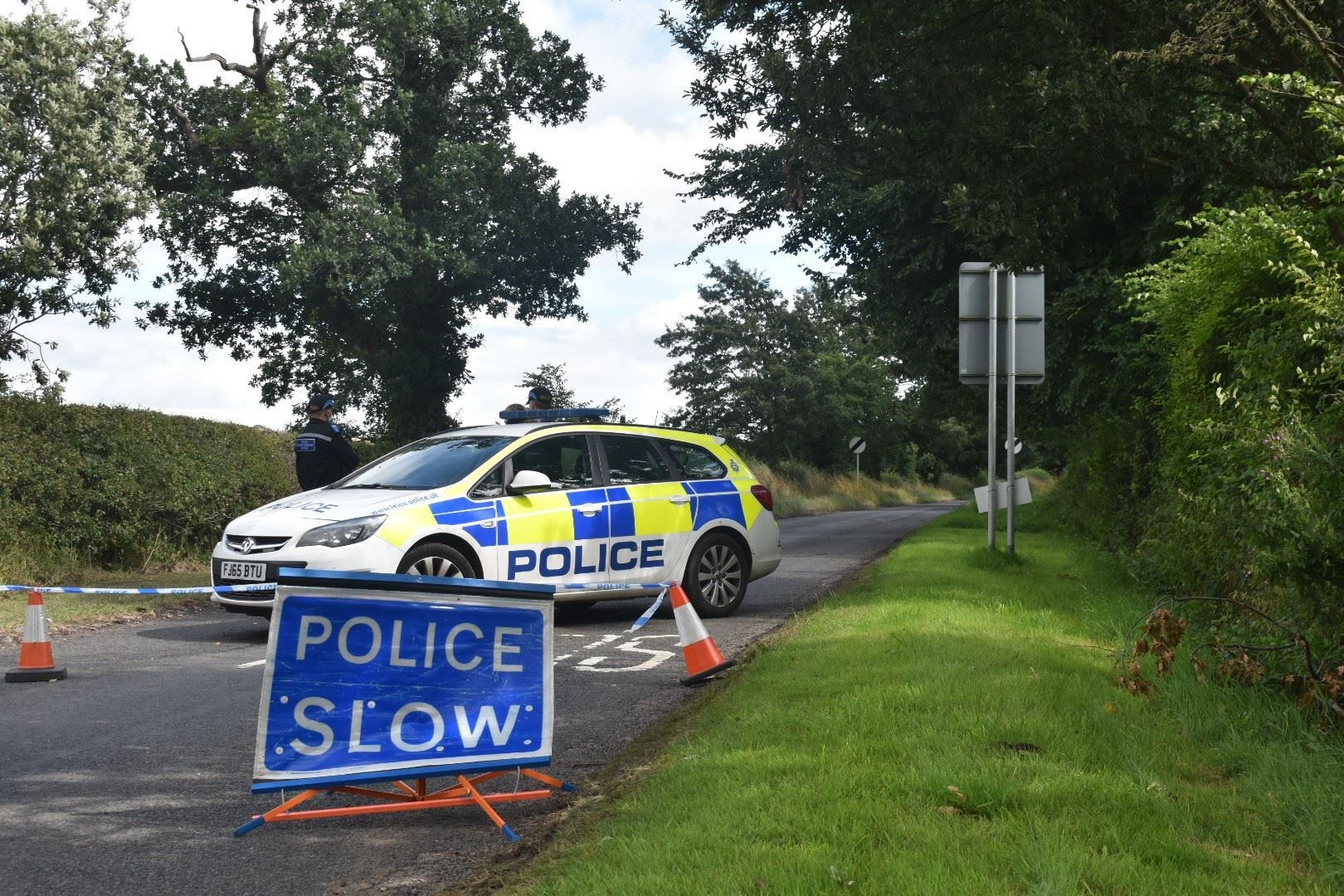A police cordon on Charley Road after Megan’s body was found (Matthew Cooper/PA)