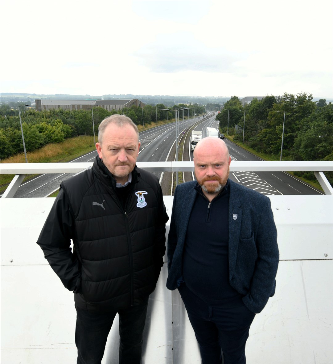 Inverness Caledonian Thistle CEO Scott Gardiner Ross (left) and his Ross County counterpart Steven Ferguson are calling for action on the A9. Picture: Callum Mackay.