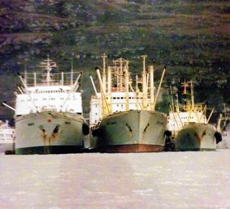 Dozens of klondyker ships were a common sight in Loch Broom during the 1980s.