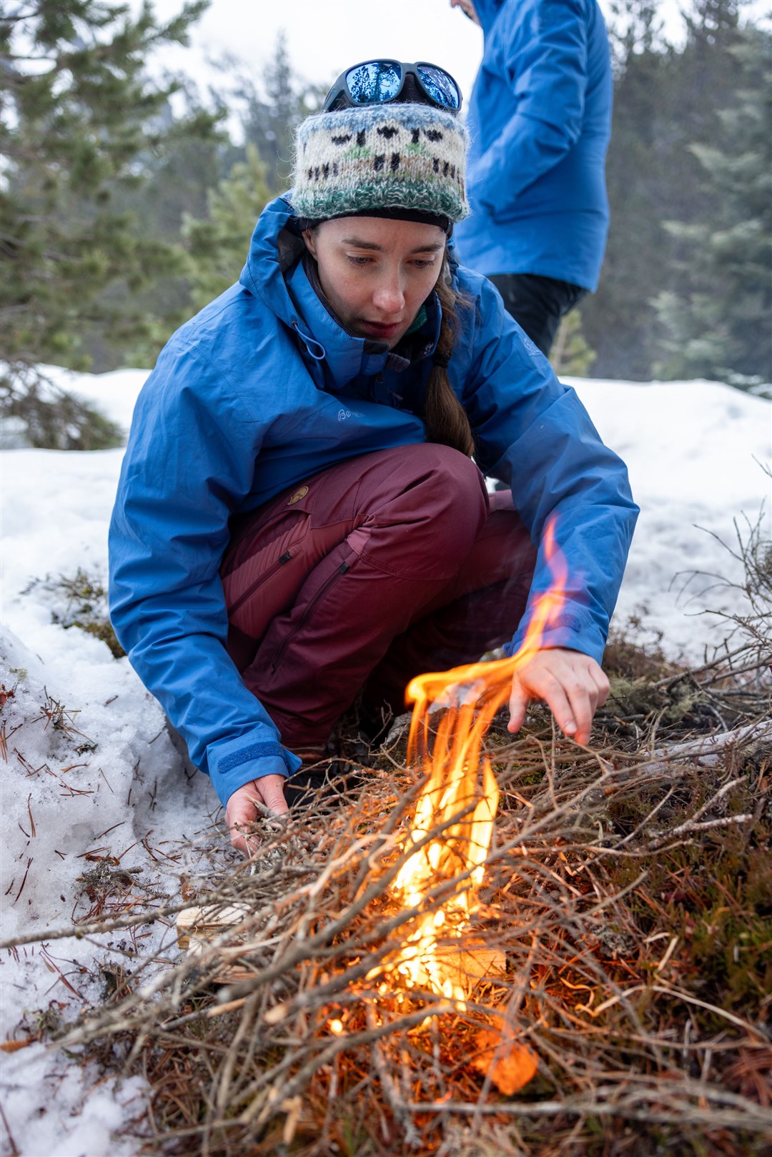Rosemary Coogan during winter survival training in the snowy mountains of the Spanish Pyrenees (Trailhaven/ESA/PA)