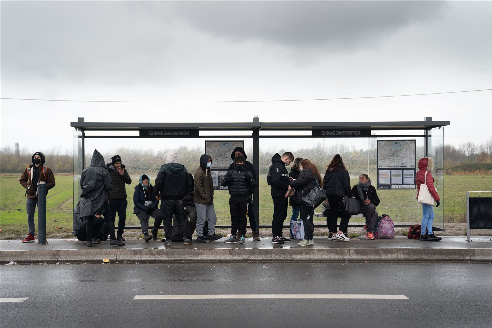 Migrants in Grand Synthe near Dunkirk (Stefan Rousseau/PA)