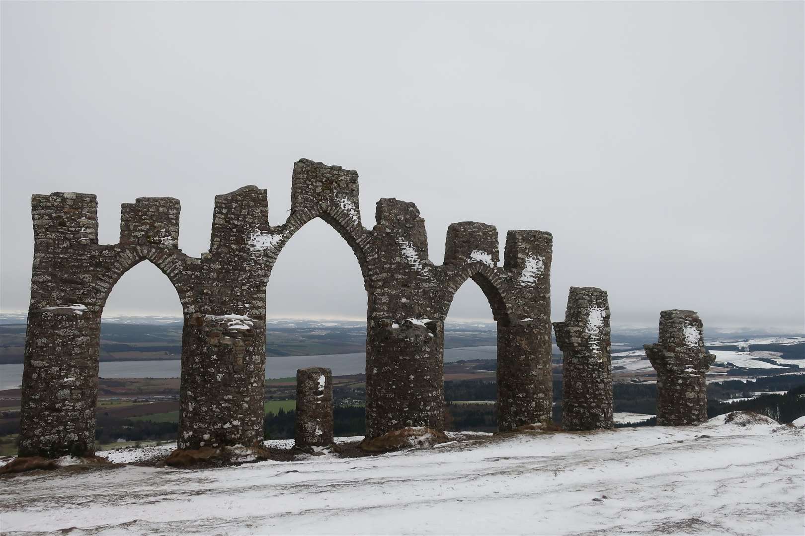 The Fyrish monument above the Cromarty Firth.