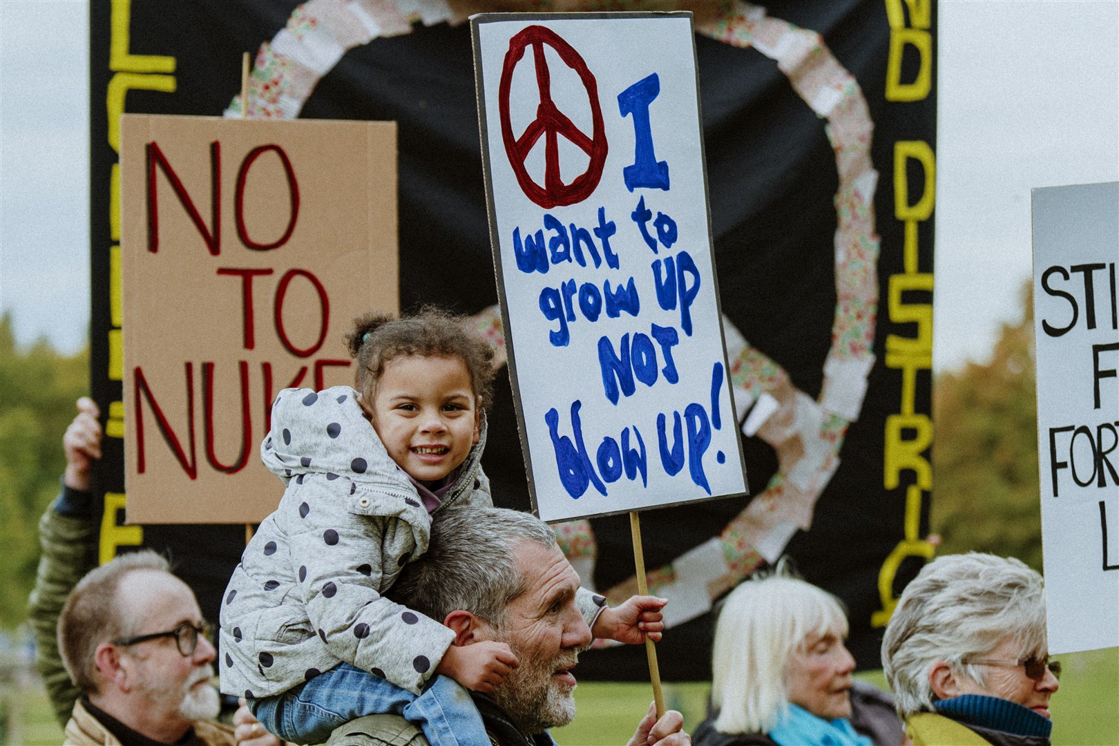 Young and old joined in the recreation of the 1983 march (Oxford/PA)