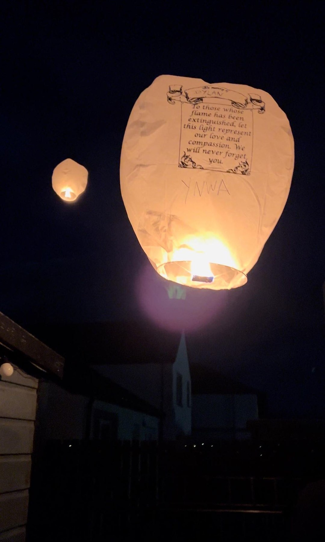The biodegradable lanterns lit up the night sky and caught the eye of many.