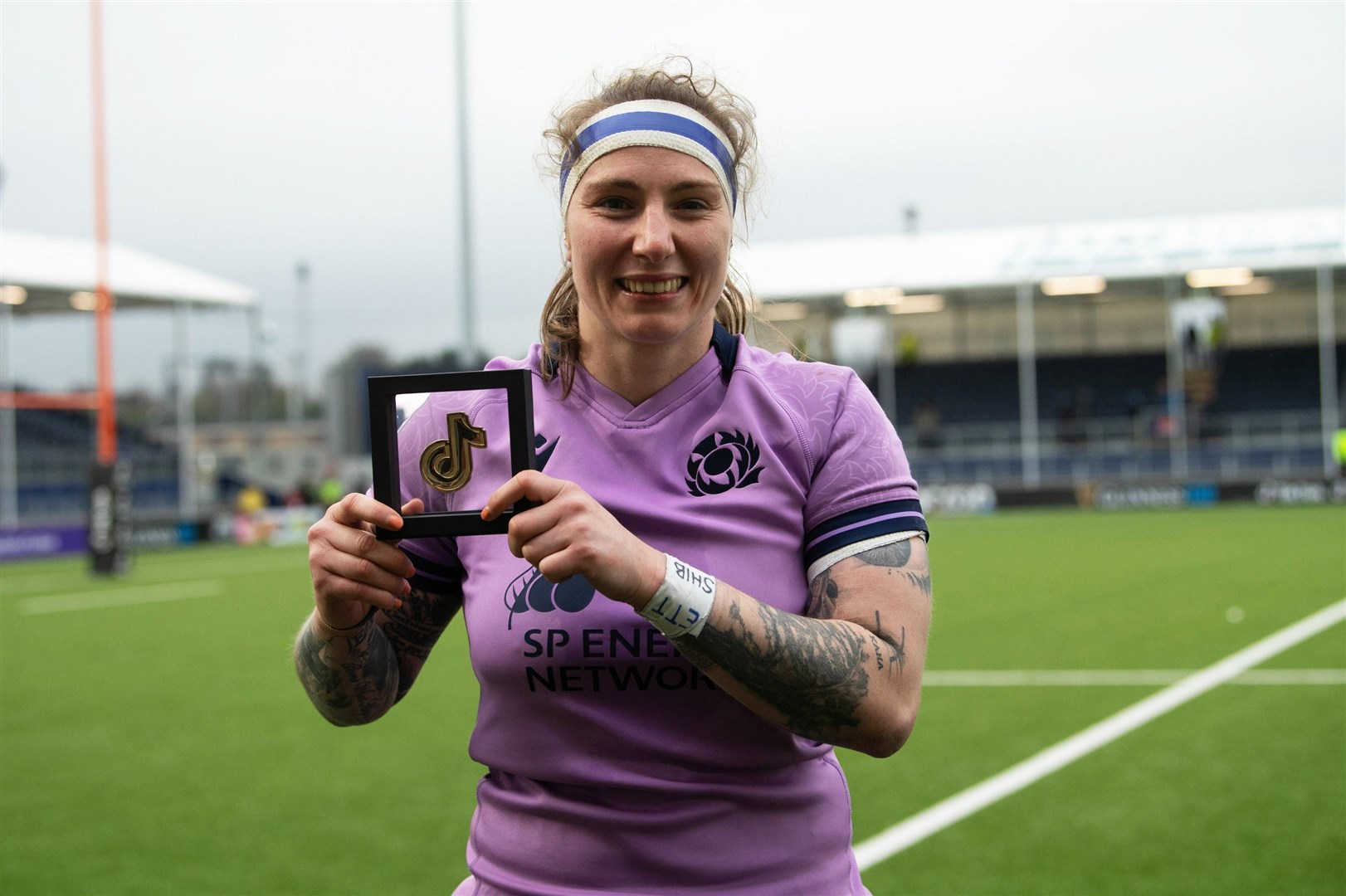 EDINBURGH SCOTLAND - APRIL 22: Player of the Match Jade Konkel during a TikTok Women's Six Nations match between Scotland and Italy at the DAM Health Stadium, on April 22, in Edinburgh, Scotland. (Photo by Ross Parker / SNS Group)