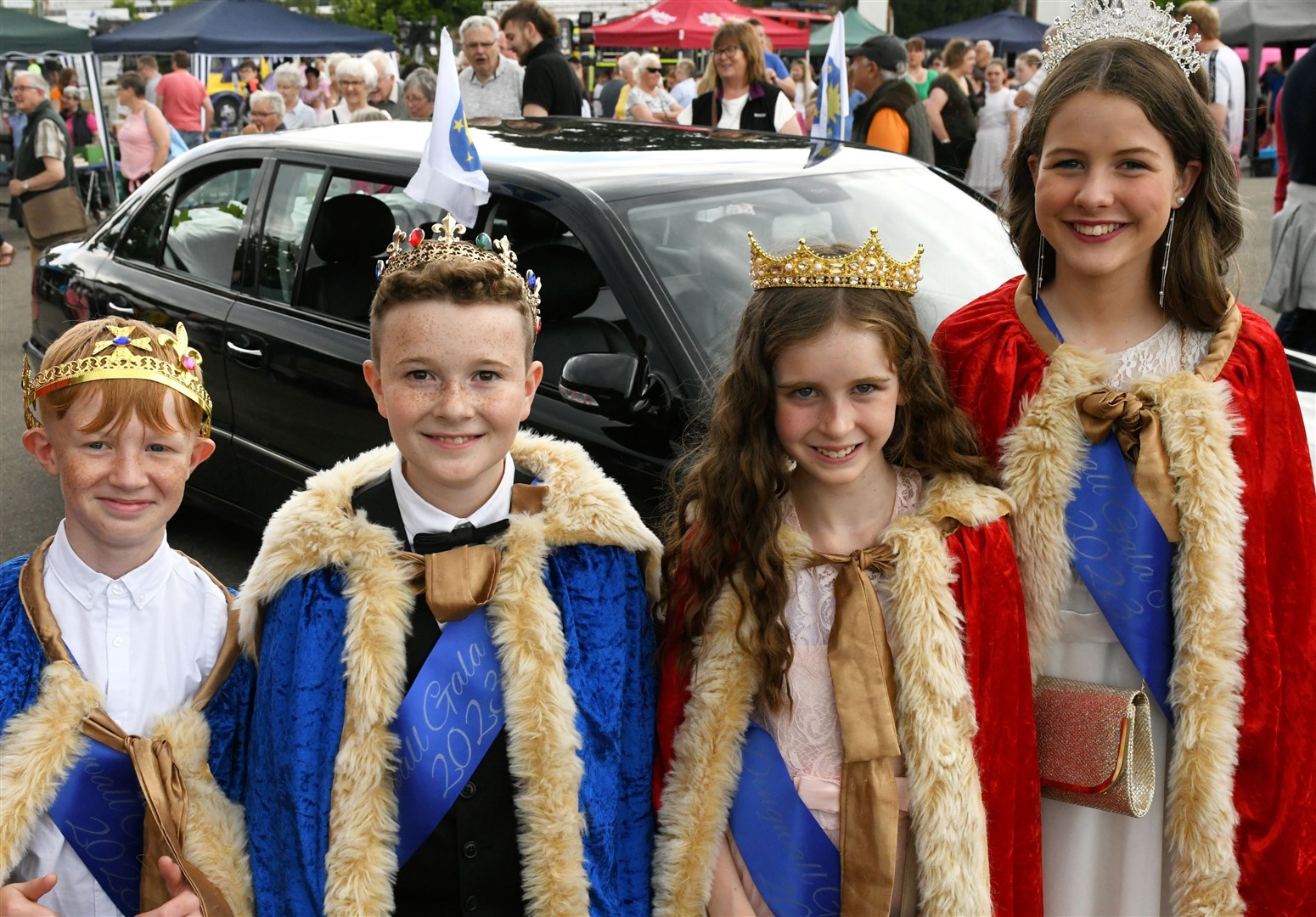 Ross McGarry, Brodie Macleod, Jessica Fredricks and Kayleen Paterson, Dingwall Gala royalty. Picture: James Mackenzie.