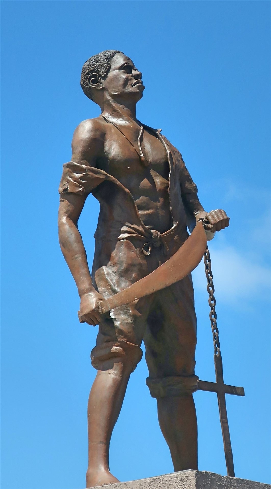 Statue of Quamina - leader of a revolt and a national hero of Guyana.