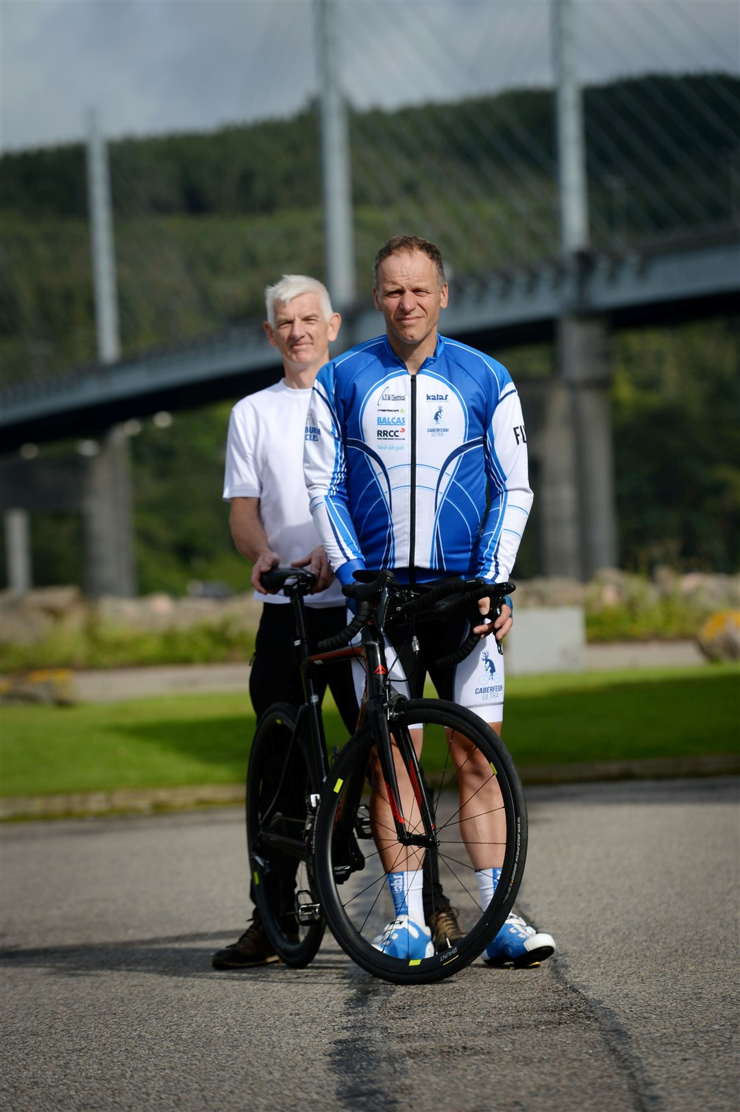 Bike rider William Maclennan (right) and crew chief Jim Smillie....Picture: Callum Mackay. Image No..