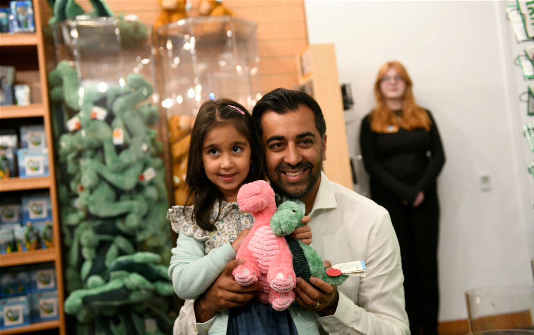 Humza Yousaf and his daughter Amal at Loch Ness Centre, Drumnadrochit. Picture: Callum Mackay..