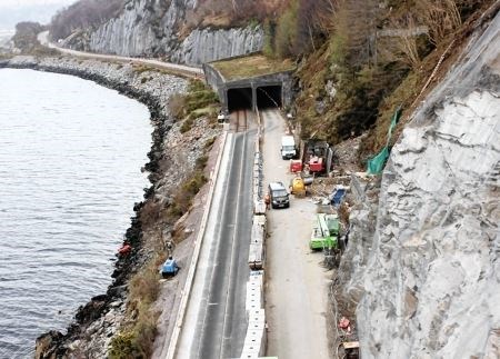 Previous rockface work on the A890 Stromeferry bypass.