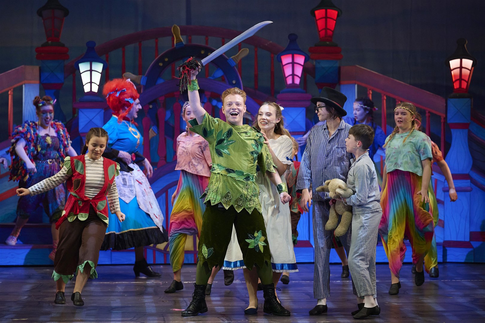 Peter Pan – the boy who never grew up – leads the fun. Picture: Ewen Weatherspoon