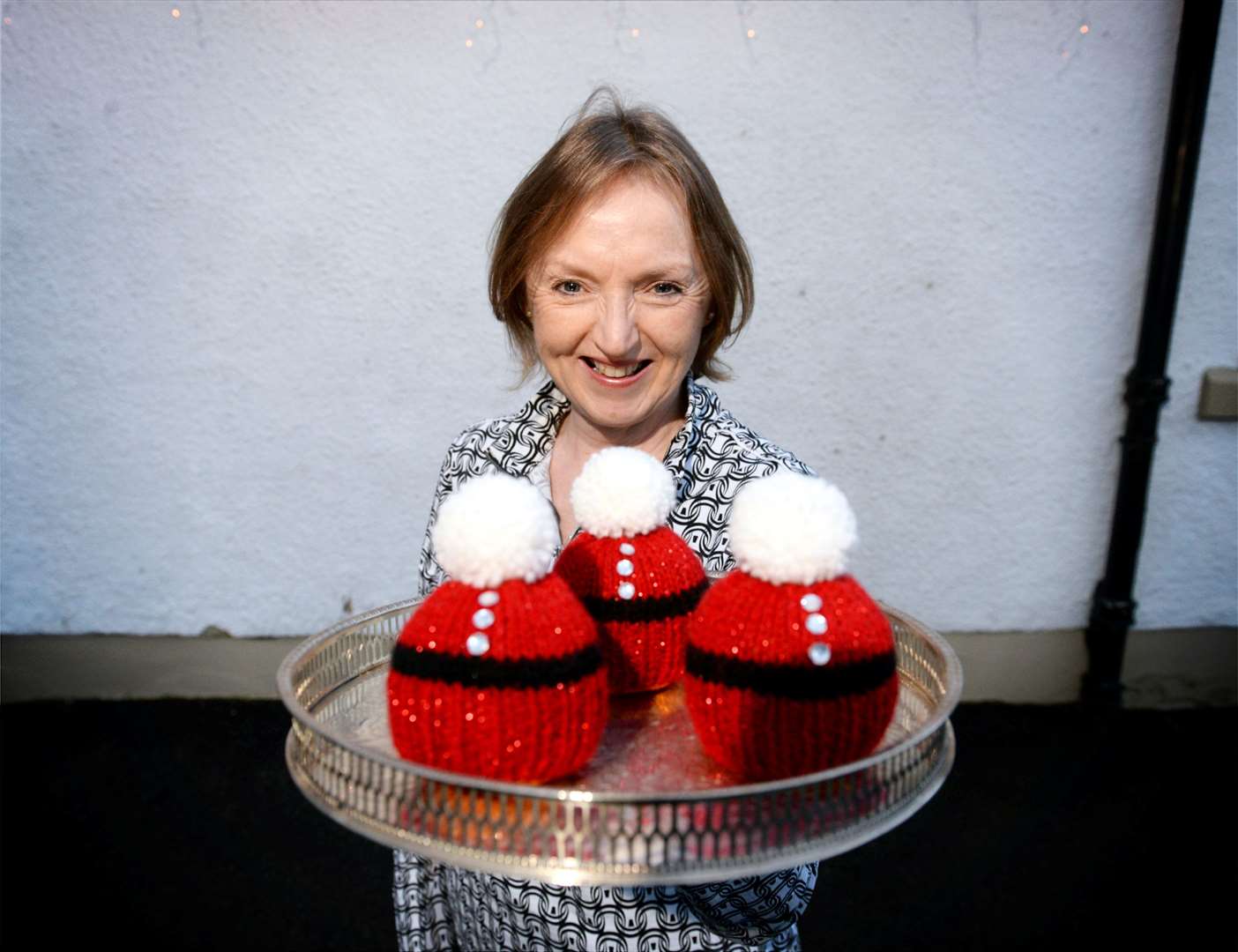 Jacqueline MacDonald from Dingwall knitted hats for chocolate oranges to benefit a local cause. The response was remarkably success. Picture: James Mackenzie