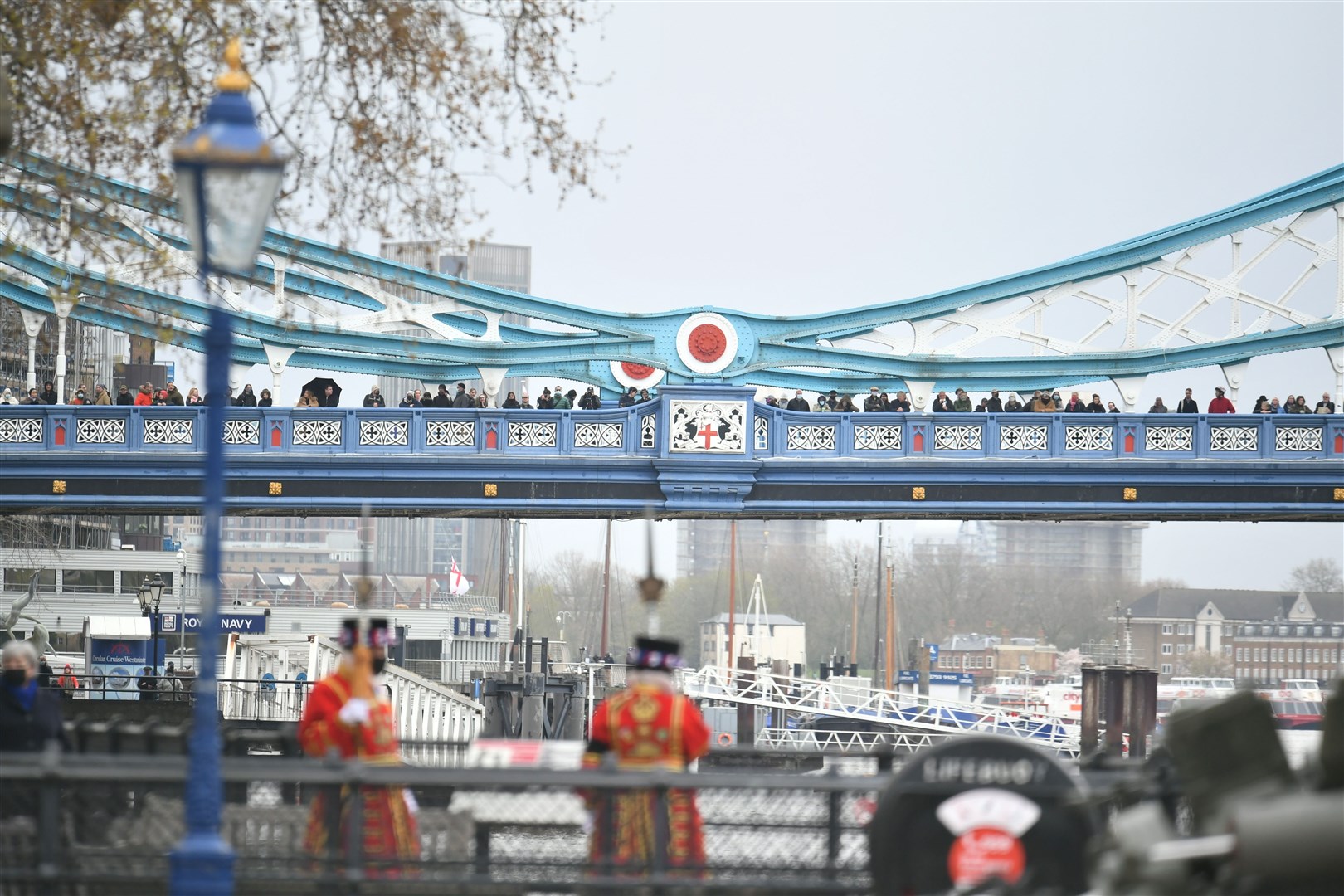 Spectators watched from Tower Bridge (Dominic Lipinski/PA)