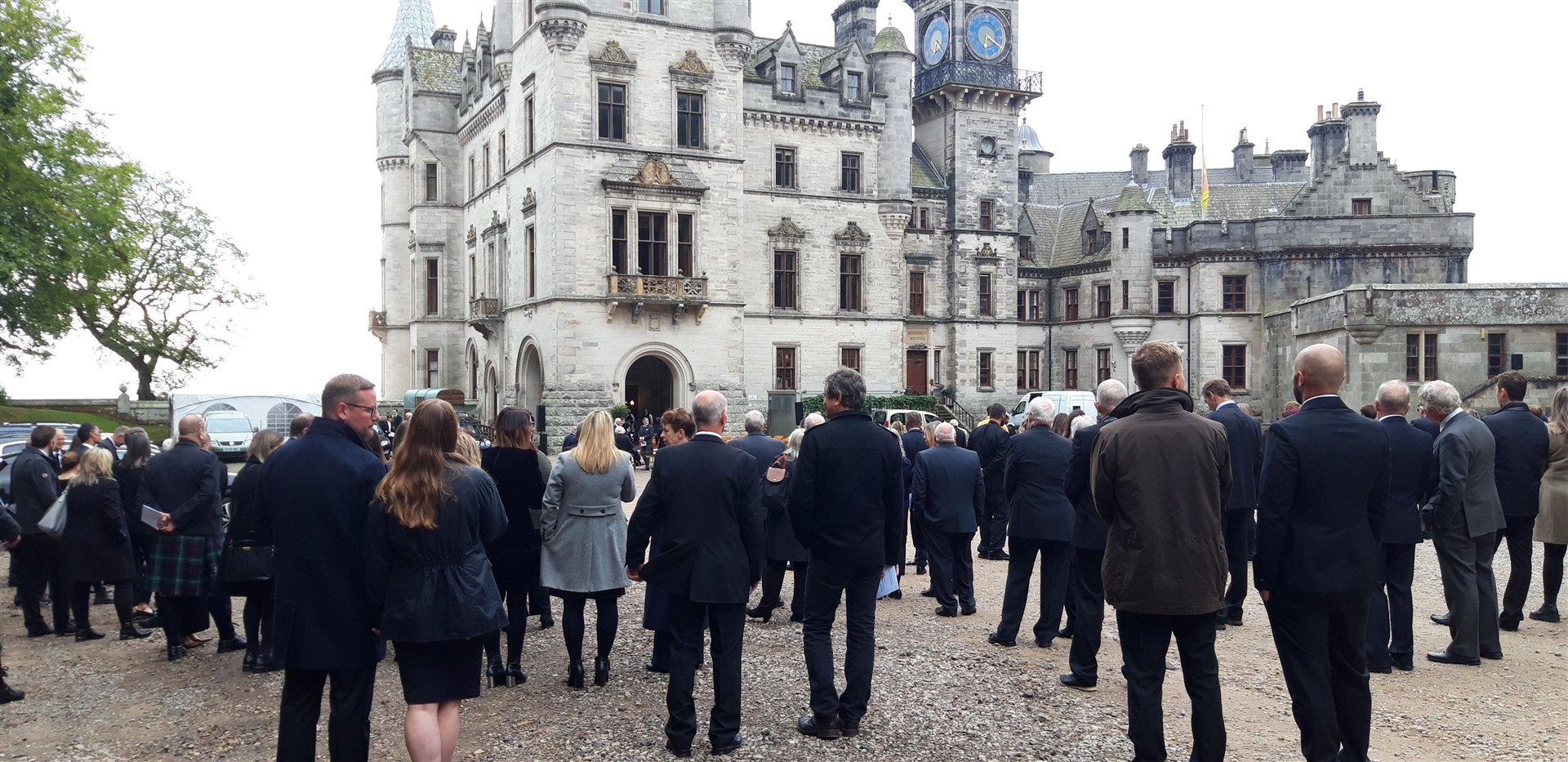 The outdoor service was held on the esplanade at Dunrobin Castle.