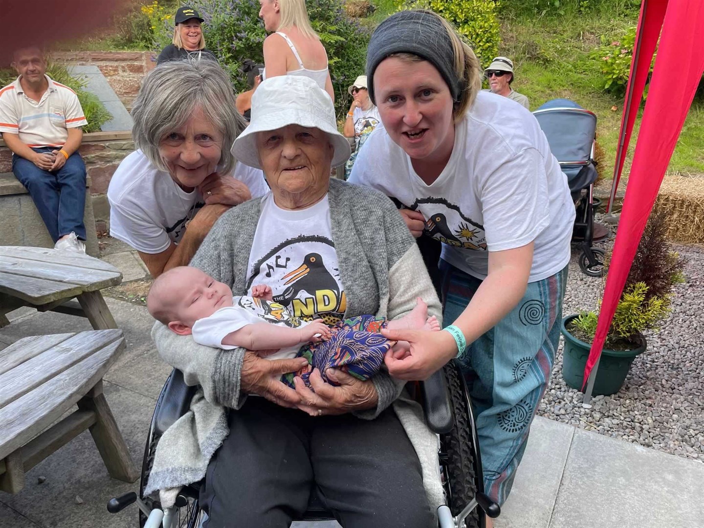 Four generations from one family were present at the Randan Festival, with baby Maisie Oman Foster, just 11 weeks old, Emma Foster, her mother Shirley Duff, and Emma's granny Peggy Oman.