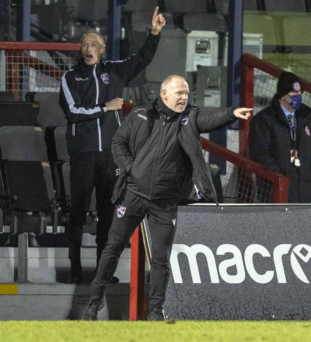 Picture - Ken Macpherson, Inverness. Ross County(4) v Aberdeen(1). 16.01.21. Ross County manager John Hughes.