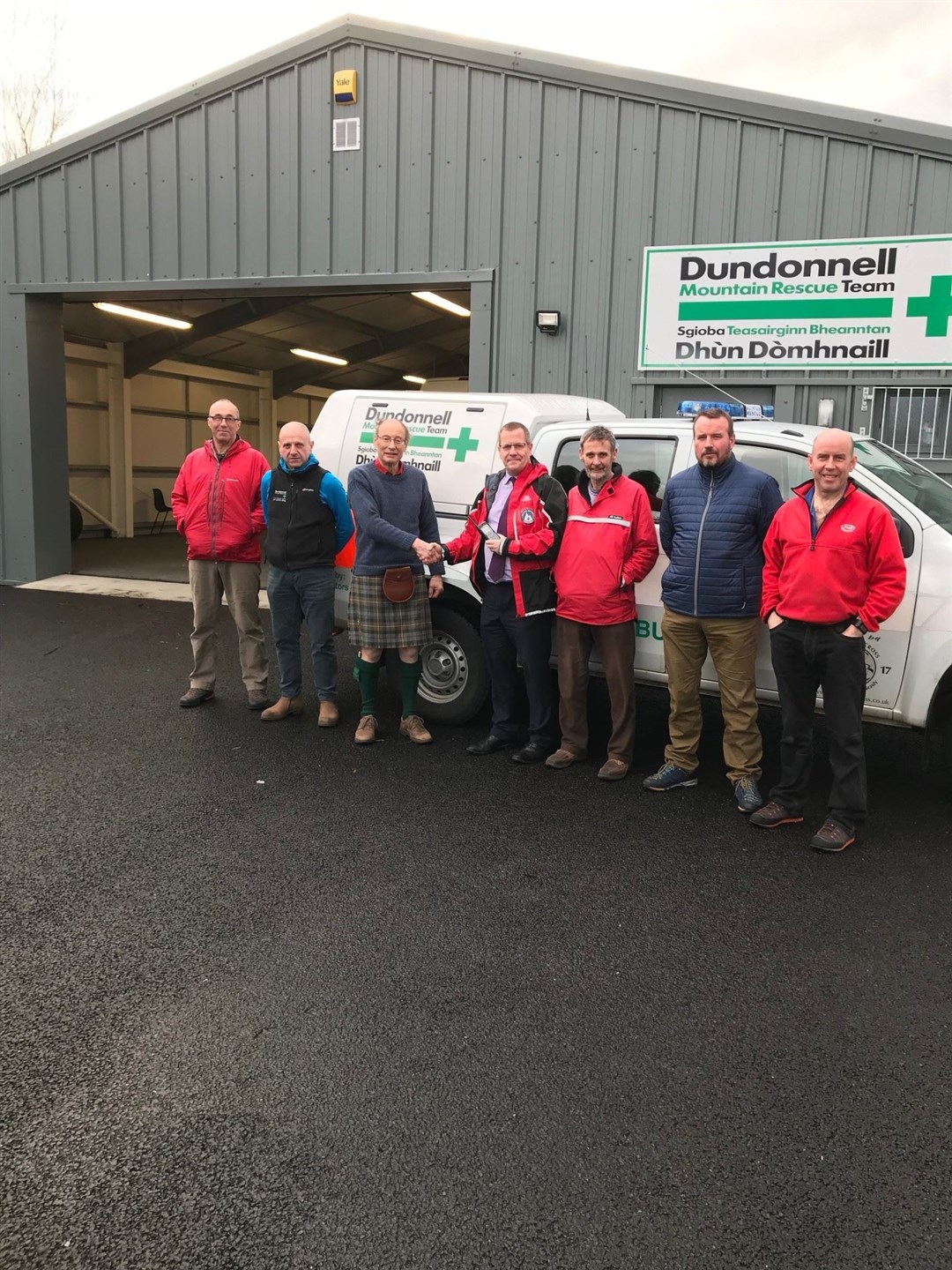 John Cromartie made the presentation of the phones to the Dundonnell Mountain Rescue Team.