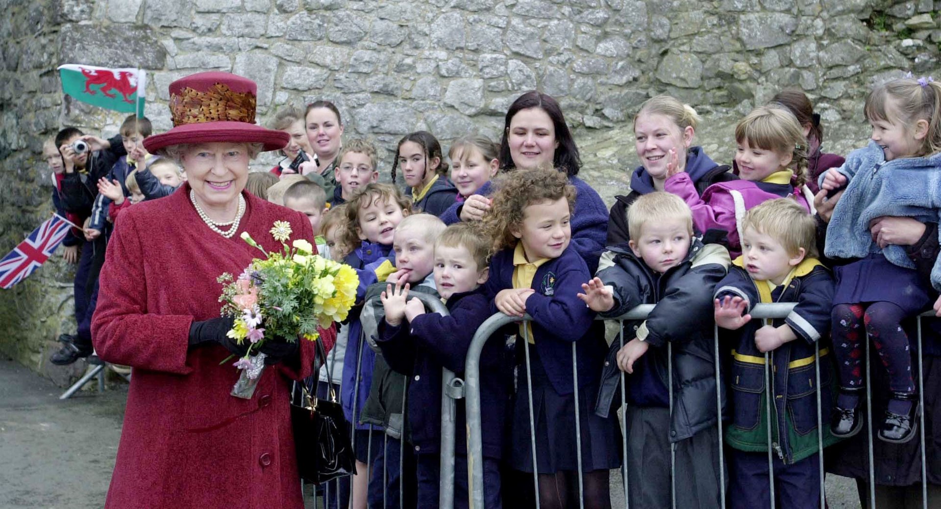The Queen is greeted by well wishers at St David’s Cathedral (Barry Batchelor/PA)