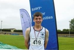 Alexander Mackay of Dingwall Academy won the under 16 boys hurdles