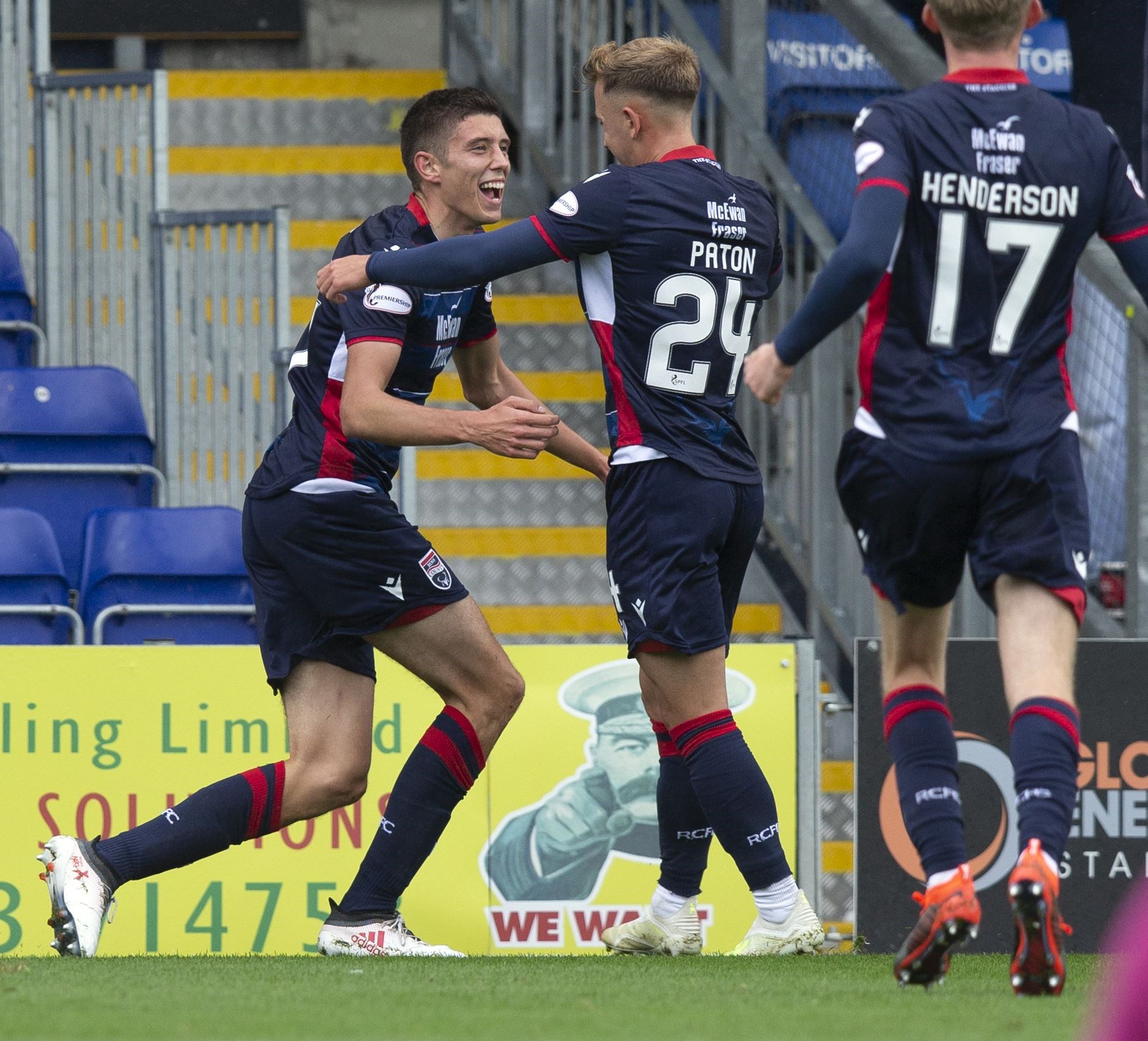 Picture - Ken Macpherson, Inverness. Ross County(2) v St. Mirren(1). 14.09.19. Ross County's Ross Stewart celebrates after scoring the opening goal.