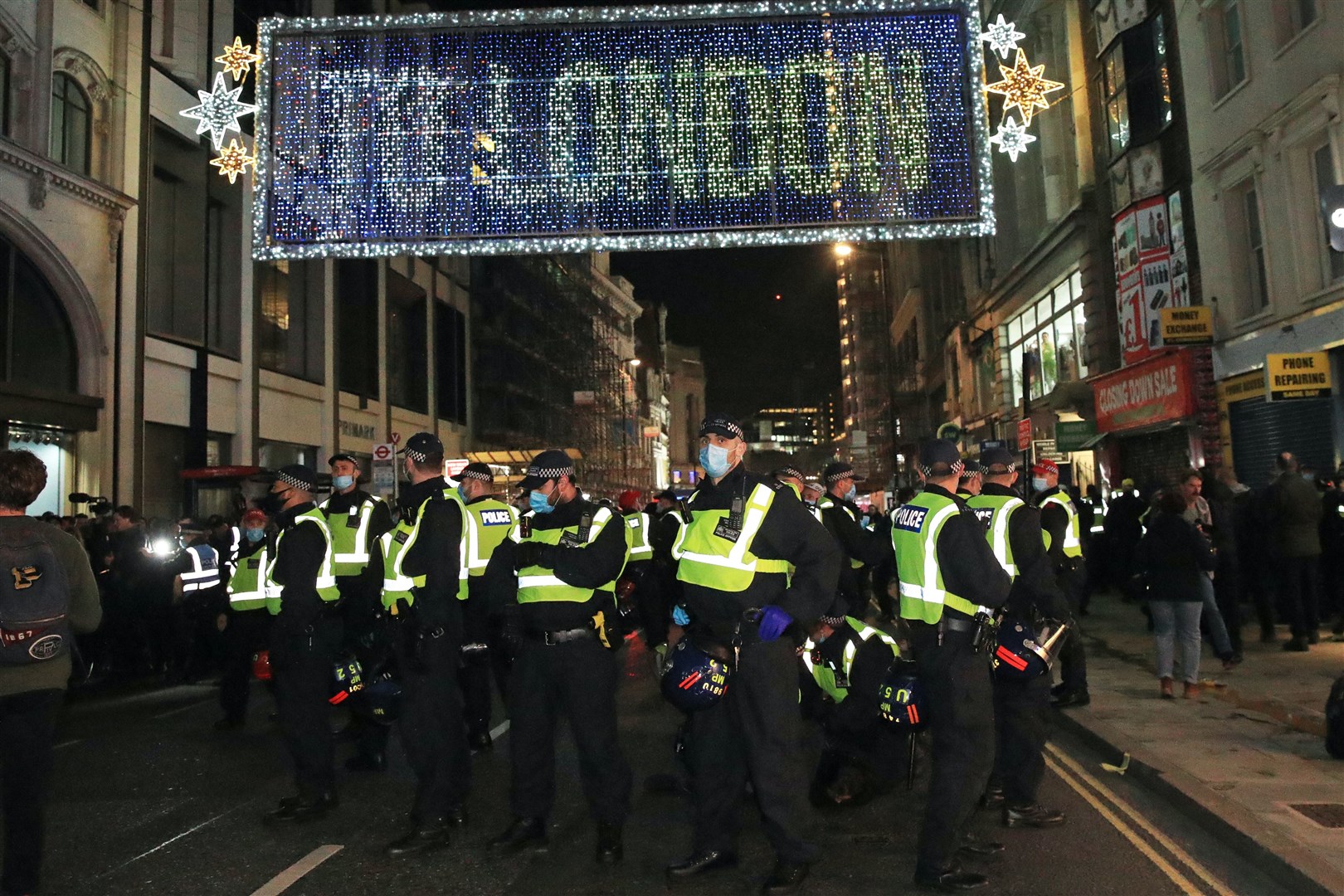 Police arrest 190 protesters in London anti-lockdown march