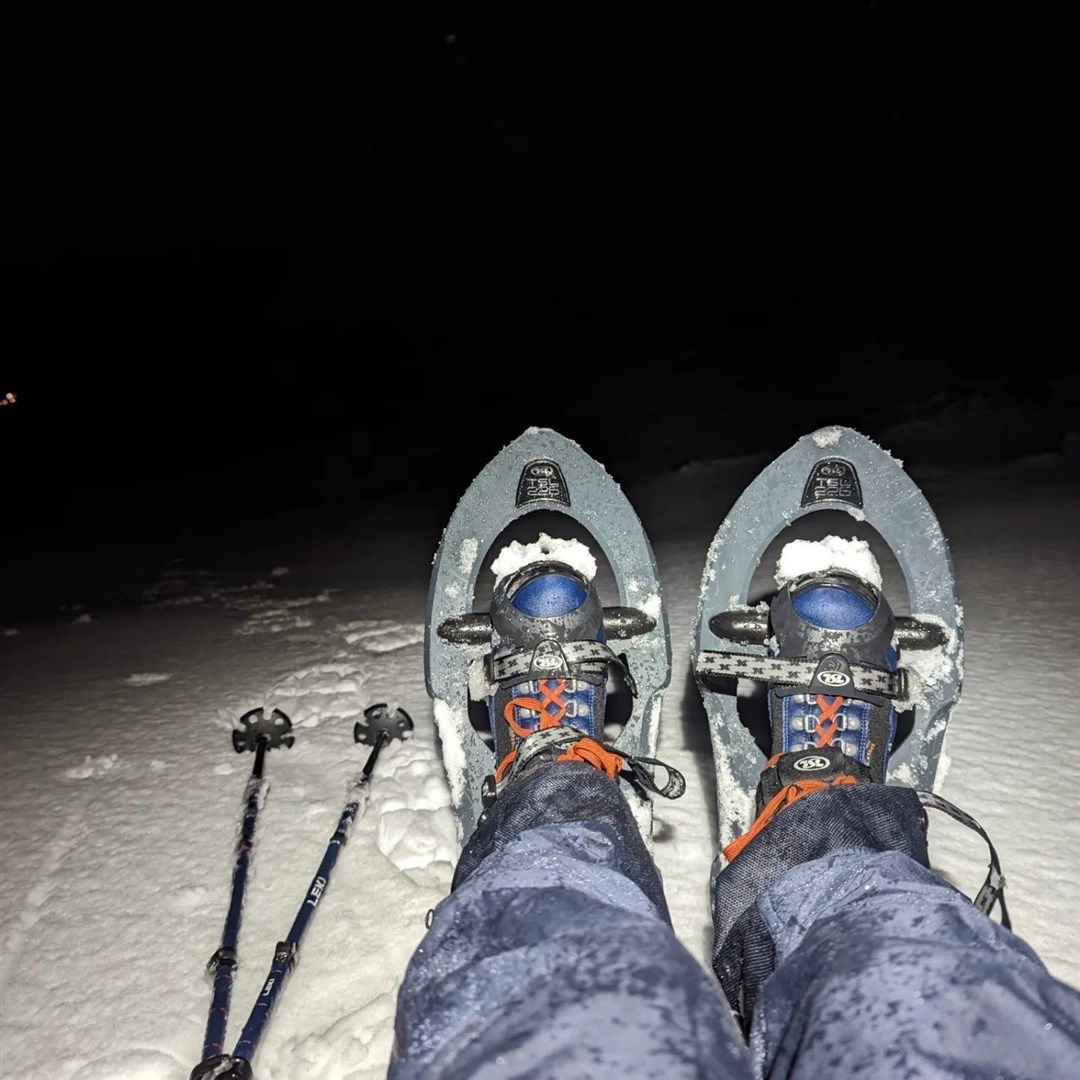 Snowshoes on.