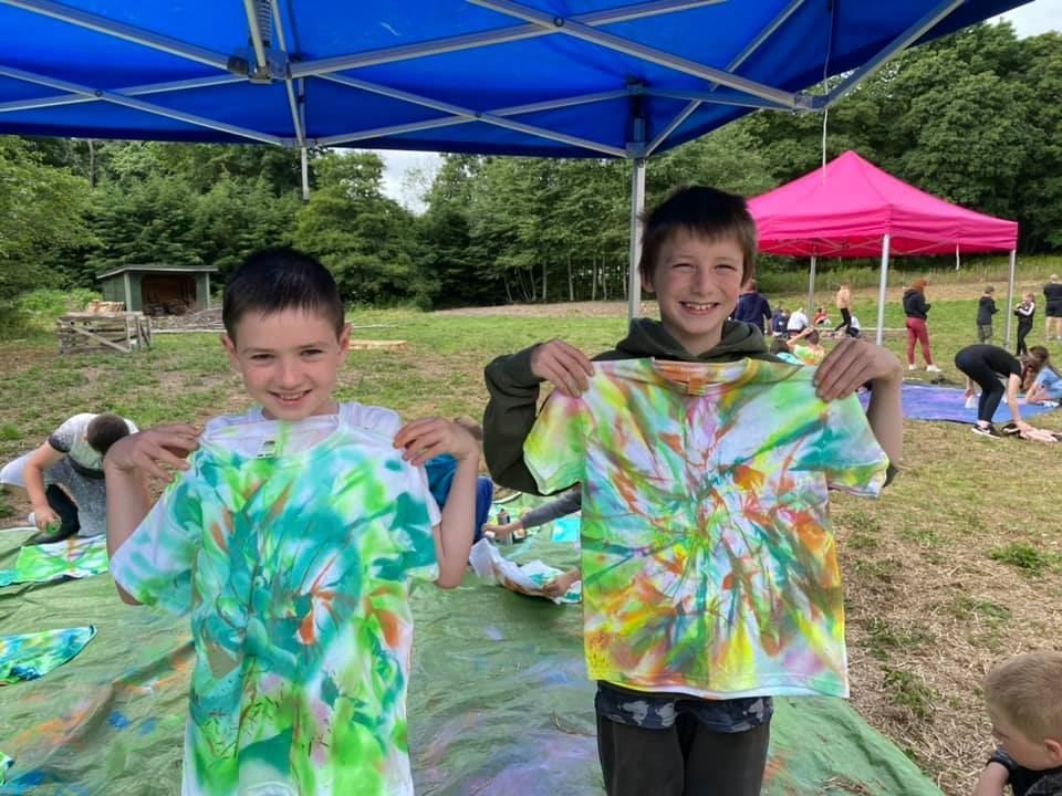 Tie dye t-shirts were the order of the day for these youngsters.