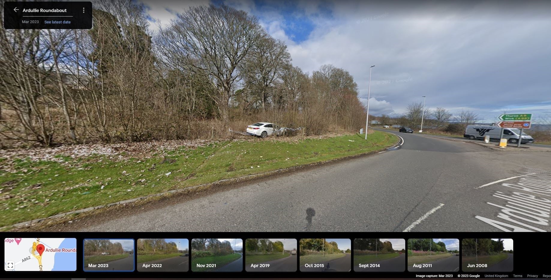 Google Street View's camera cars have now captured images of the Mazda during their most recent pass of the area. Picture: Google Street View.