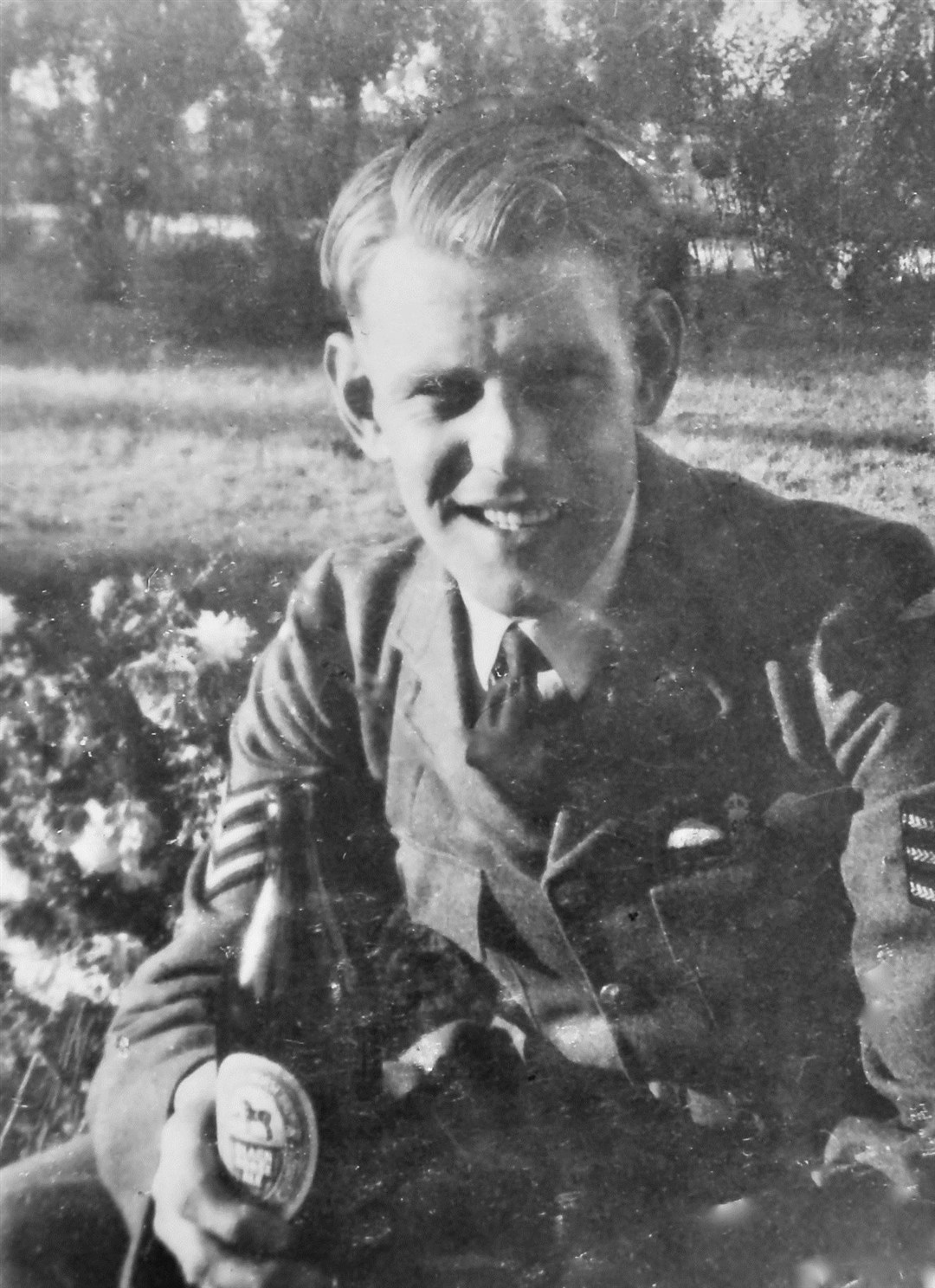 RAF Flt Sgt Ron Chapman, whose diary is featured in the podcast Blighty Thank God - enjoys a beer, Christmas 1943 in Bari, Italy where he was serving with 267 Squadron. One of the episodes tells of the secret missions he flew with 267 Squadron, supplying partisans in former Yugoslavia and Greece.